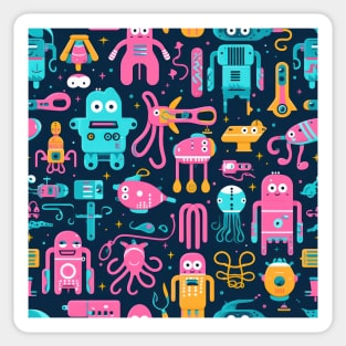 Playful Arena: Whimsical Monster Mates Sticker